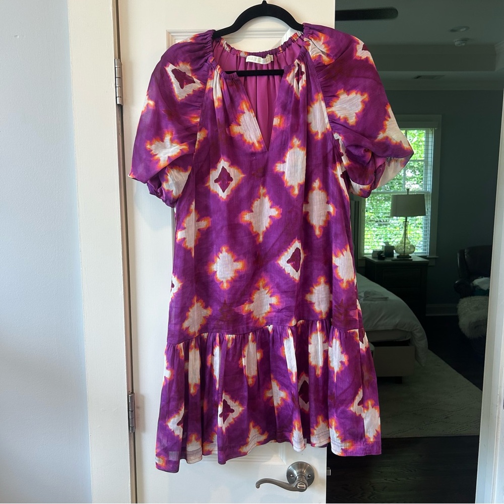 MARIE OLIVER
Greta Dress In Lavender Lattice In Multi